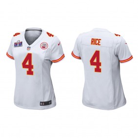 Women's Rashee Rice Women Kansas City Chiefs White Super Bowl LVIII Game Jersey